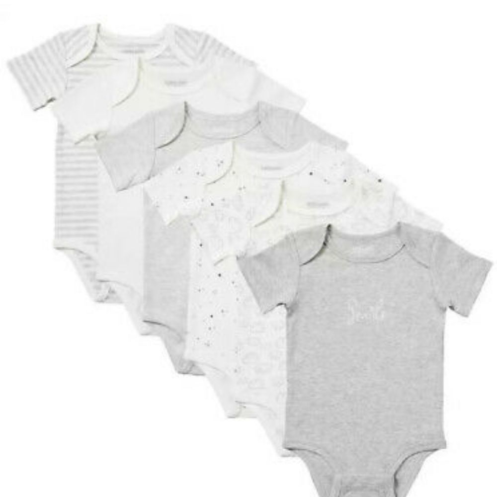Kirkland Signature Infant Baby 6-pack Organic Cotton Bodysuit Onsies